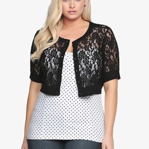 Torrid lace cropped cardigan shrug
